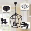4 Lichter Bauernhaus-Pendelleuchte mit Metallkäfig, höhenverstellbar, industrielle Pendelleuchte für Kücheninsel, Schlafzimmereingang