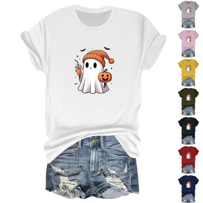 Women's Casual Printed T-Shirt Round Neck Pullover Short Sleeve Top