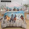 3D Horse Printing Duvet Cover Animal Bedding Set Twin Full Double Queen King Size for Kids Men Black Soft Quilt Cover Pillowcase