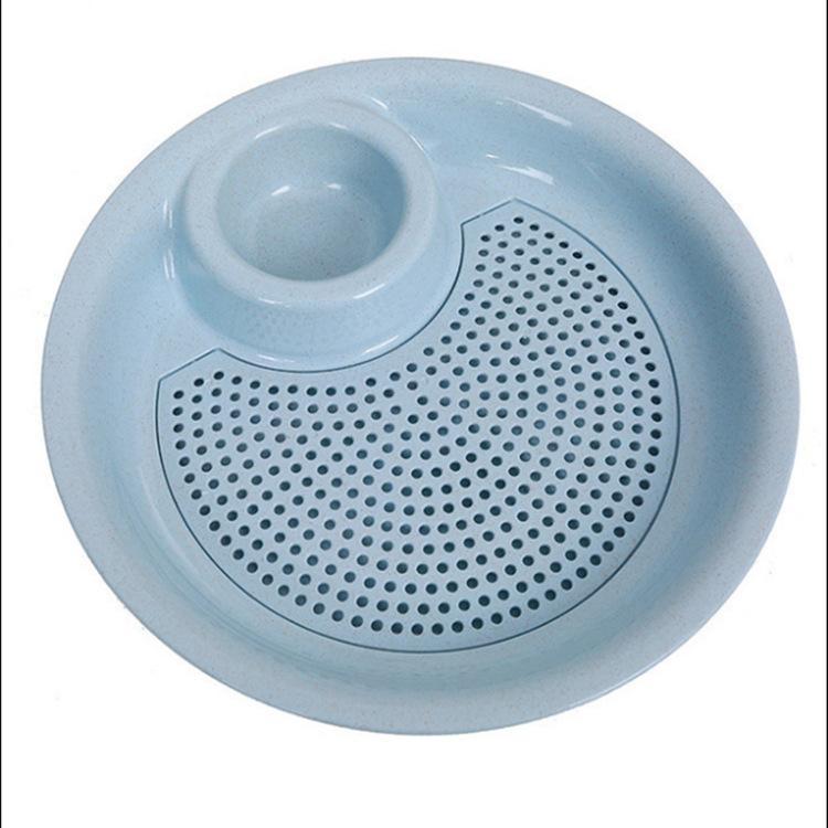 Creative Wheat Straw Double Layer Draining Dumpling Plate for Food