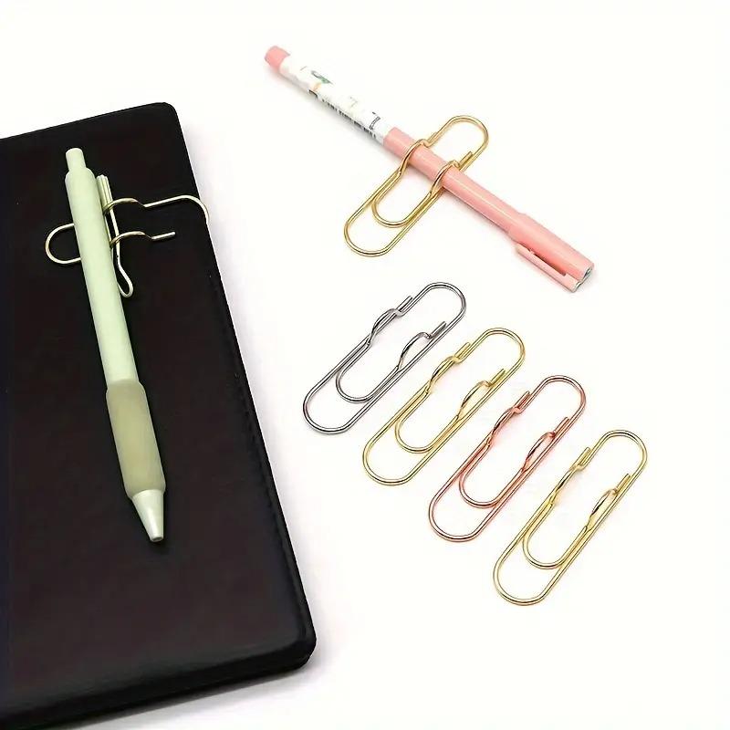 6Pcs Metal Pen Holder - Portable Notebook Accessory, Portable and Secure Pen Holder office supplies desktop organizer