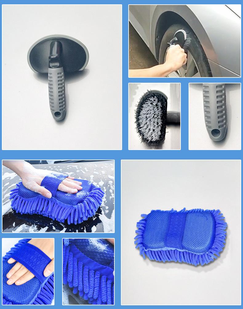 10-Piece Movable Car Wash Kit: Towels, Sponges, Brushes, and Bucket Gift Set