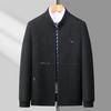 Men's Stand-up Collar Jacket Autumn and Winter New Medium and Light Business Jacket Solid Color Dad Executive Jacket Men's Casual
