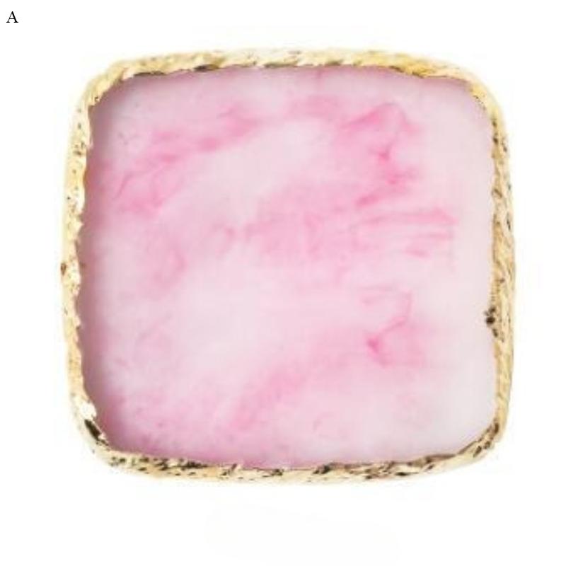 1Pc Exclusive Nail Resin Palette Gold Edge Agate Flakes Nail Painting Color Palette Nail Display Board Tools