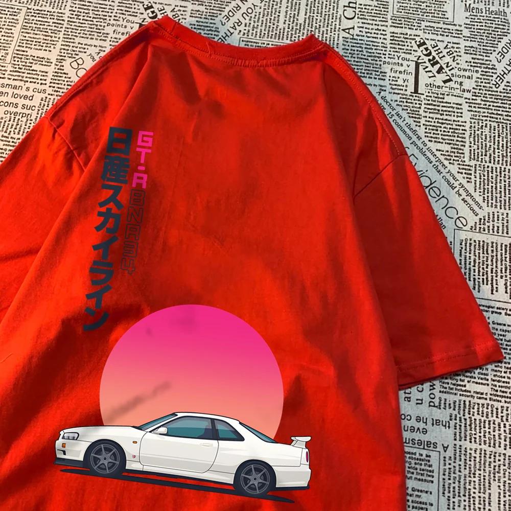 

Футболка Initial Japan Racing Car Bnr34, мужская футболка в стиле хип-хоп большого размера, дышащая хлопковая футболка с коротким рукавом, креативные уличные футболки XXXXXL слоновая кость