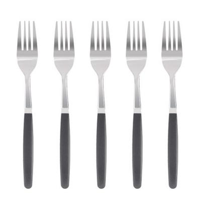 Maho Cutlery Tinted Adult Fork, Charcoal Gray, 5 Pieces, Korean Popular Tableware