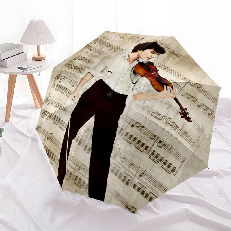 Sherlock Holmes pattern, automatic folding umbrella, portable and foldable design, 8 ribs, a Christmas or birthday gift.