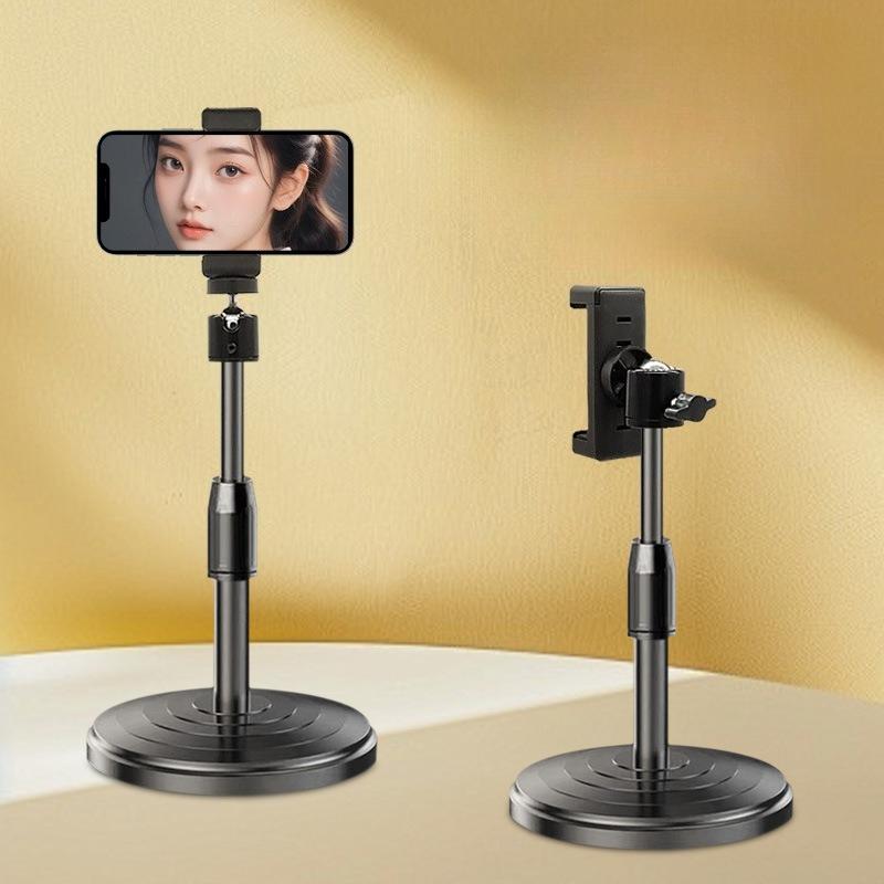1 Stück Handy Live-Fotografie Halterung, Desktop Freies Teleskop-Stützgestell, Scheibenfuß, Mikrofonklemme, Universelle Gimbal-Halterung