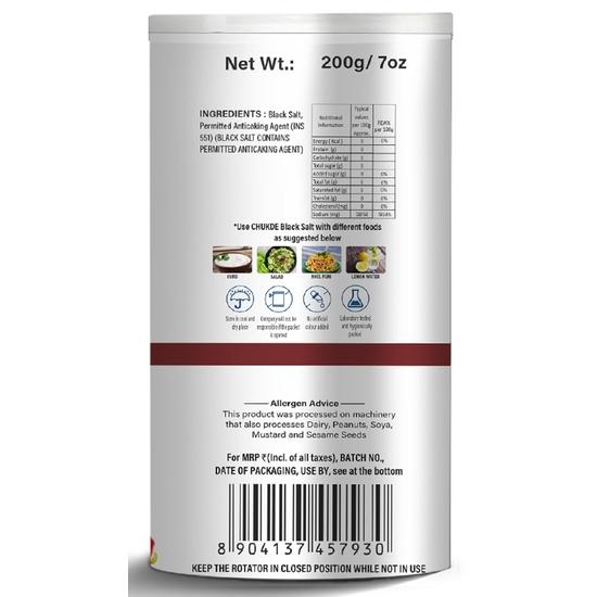 Chukde - Black Salt 200 Gm, Sendha Salt 100 Gm & Black Pepper 100 Gm - Indian Spices - Combo pack