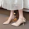 Pointed Stiletto High Heels Spring New Products Bow Single Shoes Wide Feet Fat Feet Women's Shoes