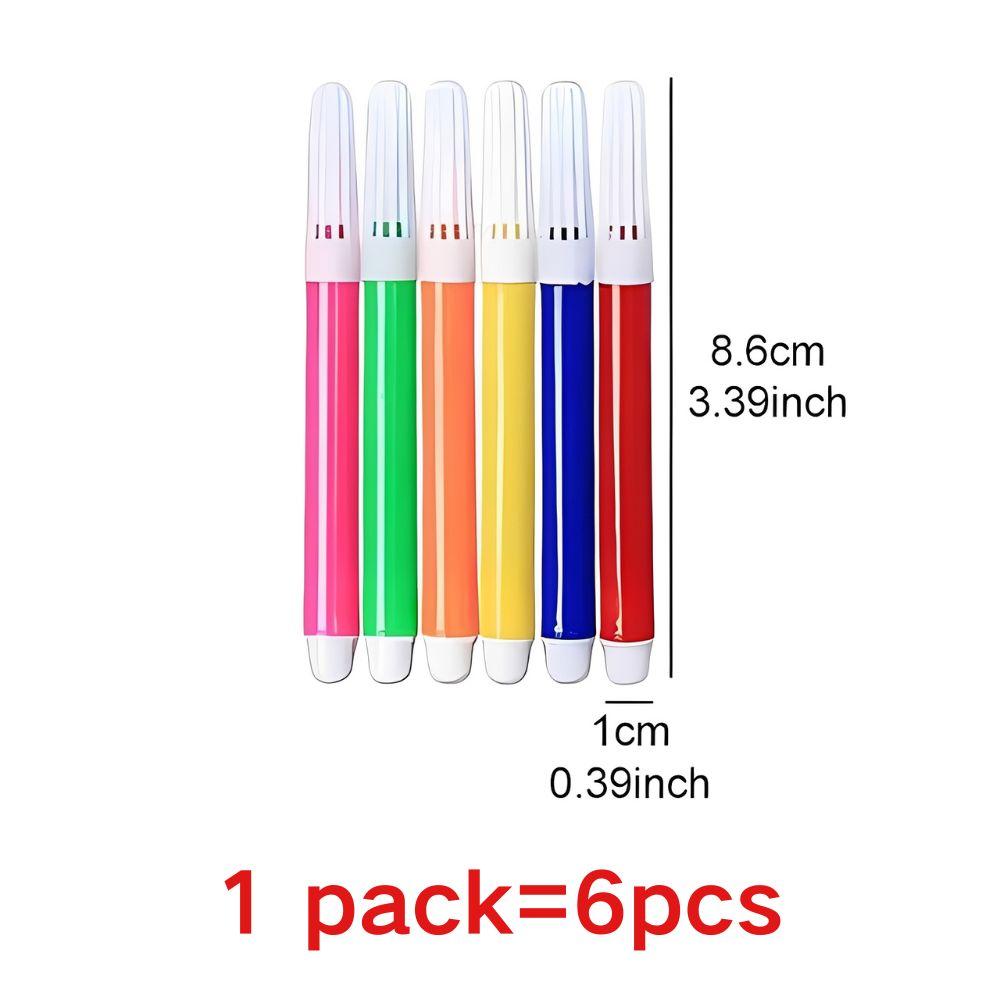 2/7 Packs 6 Colors Washable Coloring Pens Set, Easy Grip Art Markers, Non-Toxic Watercolor Drawing Pens for School Crafts YMY