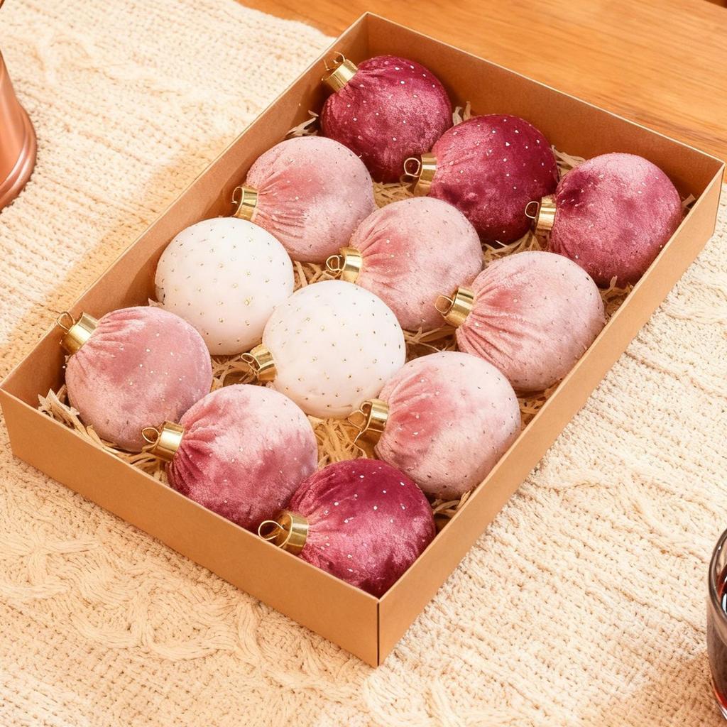 Weihnachtsschmuck aus Samt 15 Stück Beflockte Rustikale Bauernhausdeko Christbaumschmuck Für Bauernhaus Schlafzimmer Badezimmer