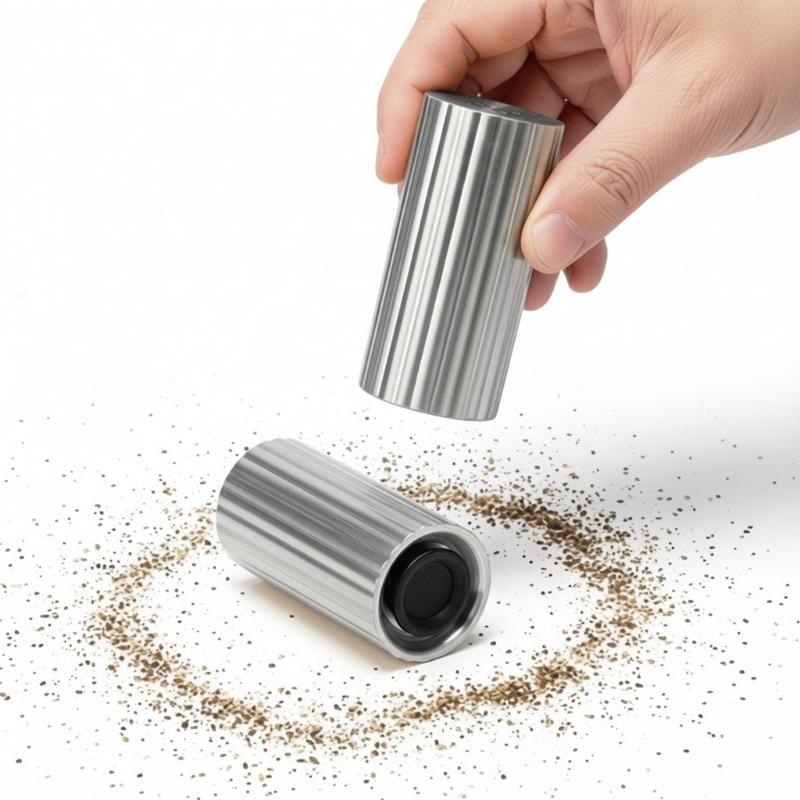 Oxidation Proof Metal Flavor Dispenser With Hole Cover For Controlled Seasoning In Kitchens