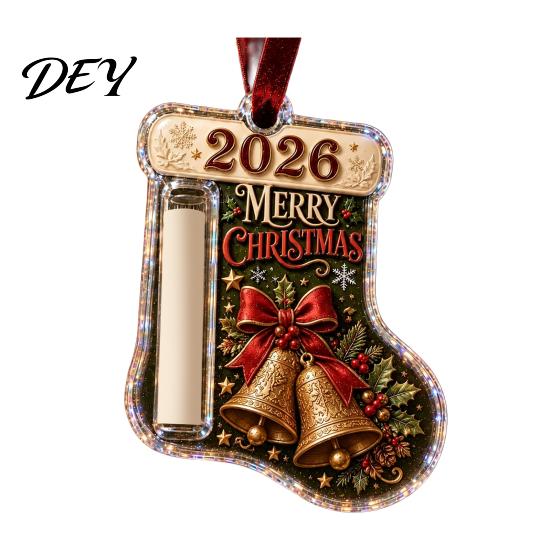 Decorative Money Clip for Gift Stocking Shaped Christmas Cash Ornament, Acrylic Holder Hanging Reusable Holiday Decor, Xmas Tree Tree, Party Supplies