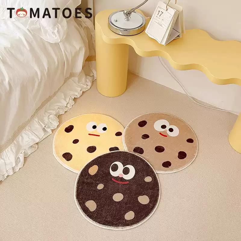 Cartoon Plush Round Rug Water-Absorbent Non-Slip Bathroom Mat Soft Children's Bedroom Bedside Carpet Home Decoration