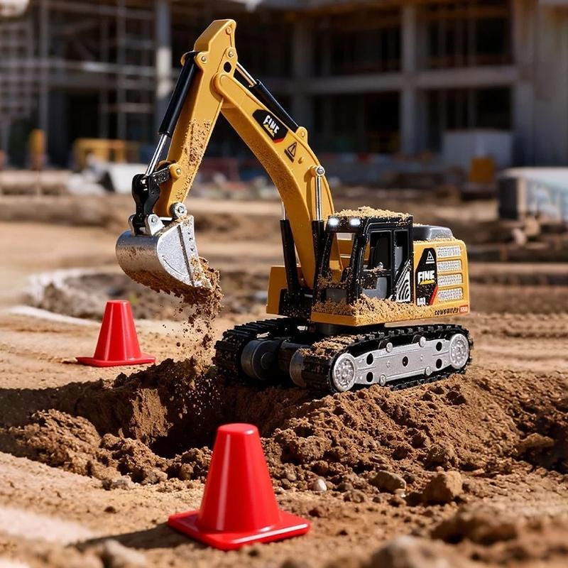 New Desktop Remote Control Engineering Car 1:64 Simulation Mini Excavator Alloy Semi-Scale Remote Control Car