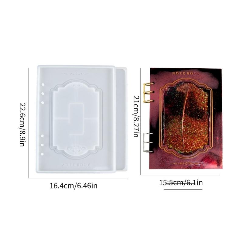 Quicksand Notebook Cover Resin Mold DIY Crystal UV Epoxy Silicone Molds Transparent Book Creative Resin Casting Molds