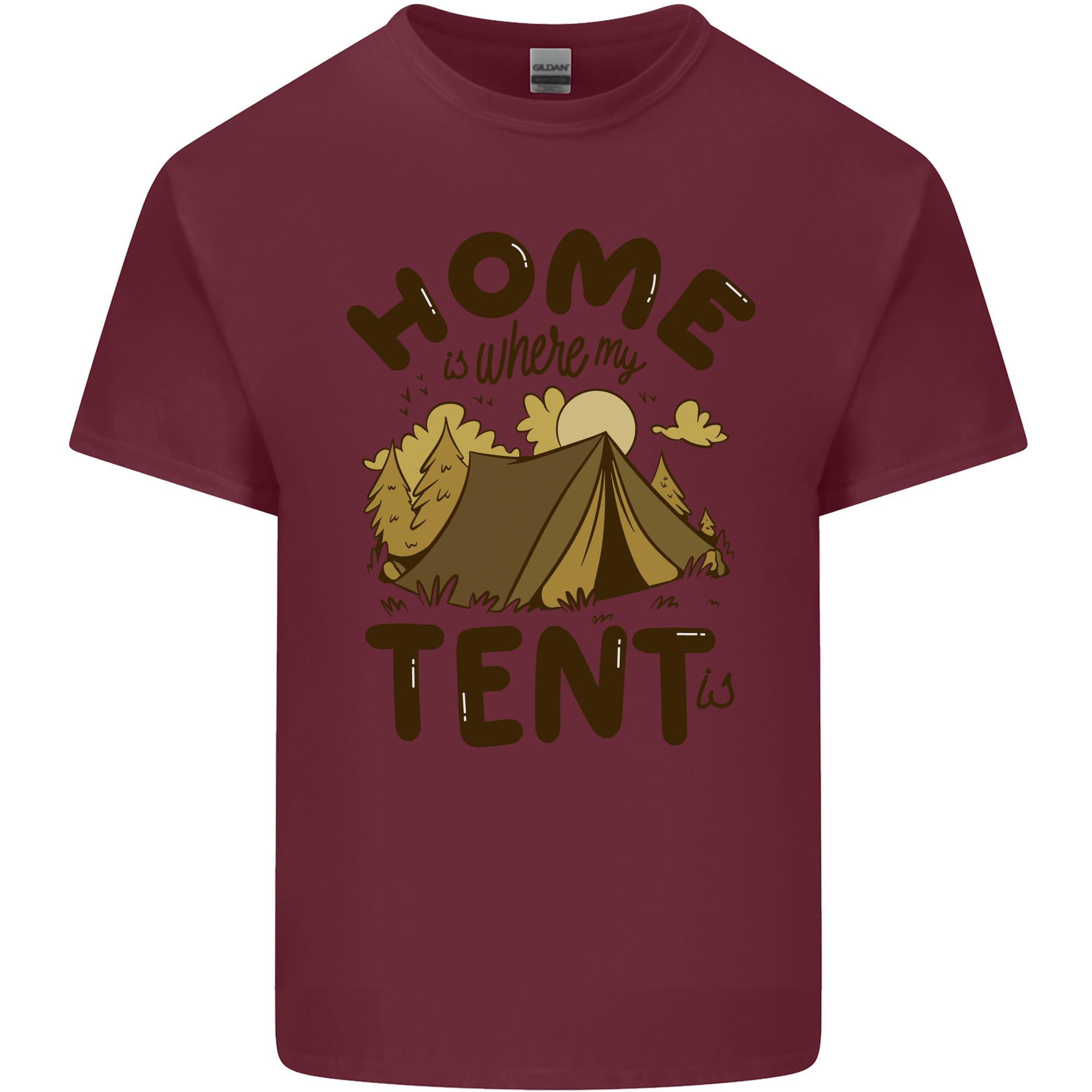 Home is Where My Tent is Funny Camping Unisexs Light Cotton TShirt S