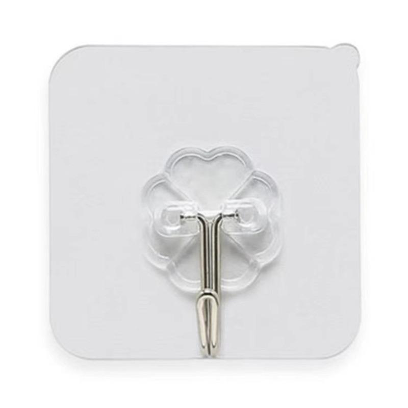 Transparent Hook, Strong Adhesive, Wall-mounted, Load-bearing, Bathroom and Kitchen, Seamless Adhesive Hook, No Need for Drilling, Adhesive Hook