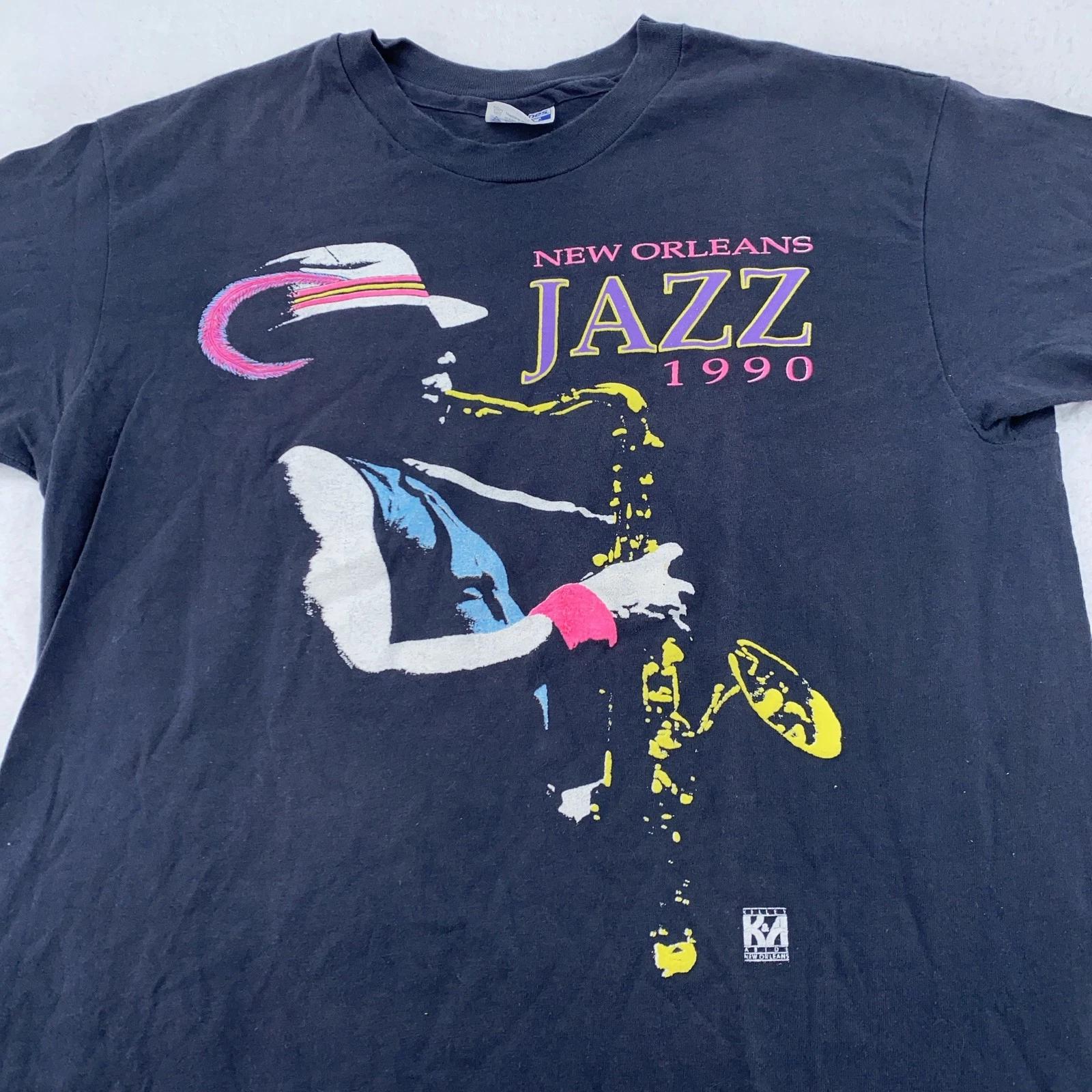 Vintage New Orleans Jazz Shirt Mens Large 1990 Saxophone Music Festival 90s 3XL