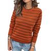 Maglione a Righe da Donna con Girocollo, Pullover Casual a Manica Lunga per l'Uso Quotidiano