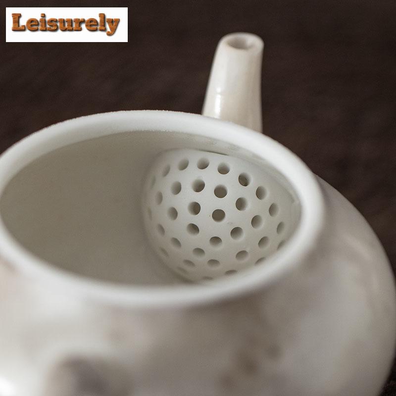 70ML Ink Painting Zhiye Roasting Short Pear Teapot Boutique Tea Infuser Pot Tea Soaking Kettle With Strainer Chinese Tea Set