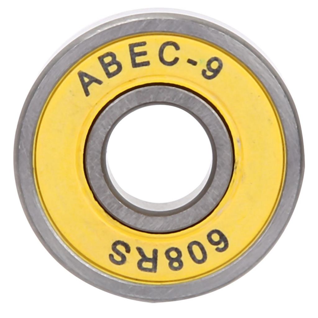 8 Pcs Skateboard Scooter 608 Ball Bearing Miniature Skate Roller Ball Bearings Kit(yellow 9)
