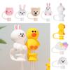 1pcs Reusable Straw Tips Airtight Cartoon Plugs Cover Silicone Straw Plug Cup Accessories Drinking Dust Cap