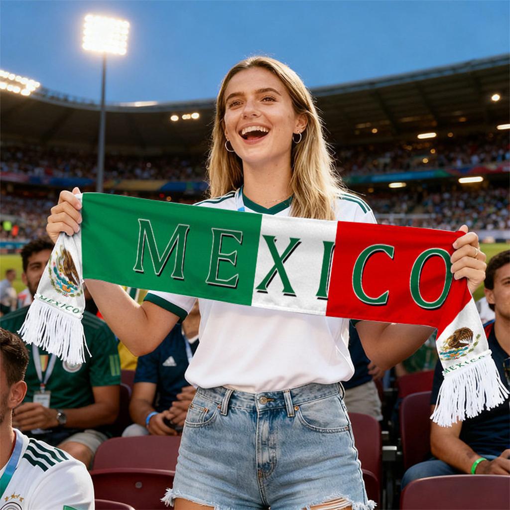 Soccer Fan Scarf World Cup Supporter Scarf Football Club Fan Scarf Soft Knit Material Durable Design Suitable for Outdoor Use