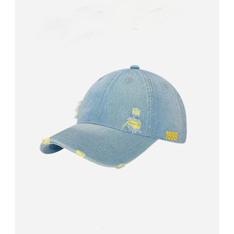Retro Solid Color Denim Baseball Cap Children Big Head Circumference Showing Face Small Hip Hop Hole Shading Sun Protection Cap Men