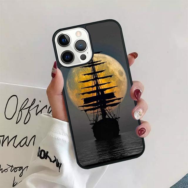 Sailing Pirate Ship Boat Phone Case Back Cover for iPhone 17 Air 16 15 14 13 11 12 Pro Max PlusS Shell Coque