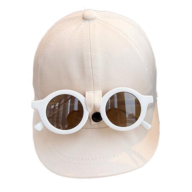 Removable Glasses Baby Spring and Summer New Short-brimmed Sun Protection Baseball Cap for Boys and Girls Trendy Sun Protection Casual Baseball Cap