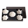 Chopstick Rests, Set of 5, Ceramic, Mino Ware, Made In Japan, Gold Flower Design, 6cm Diameter, with Gift Box