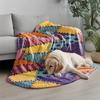 Colorful Patchwork Design Microfiber Flannel Cover Blanket Bedroom Living Room Sofa Soft And Comfortable Home Decoration