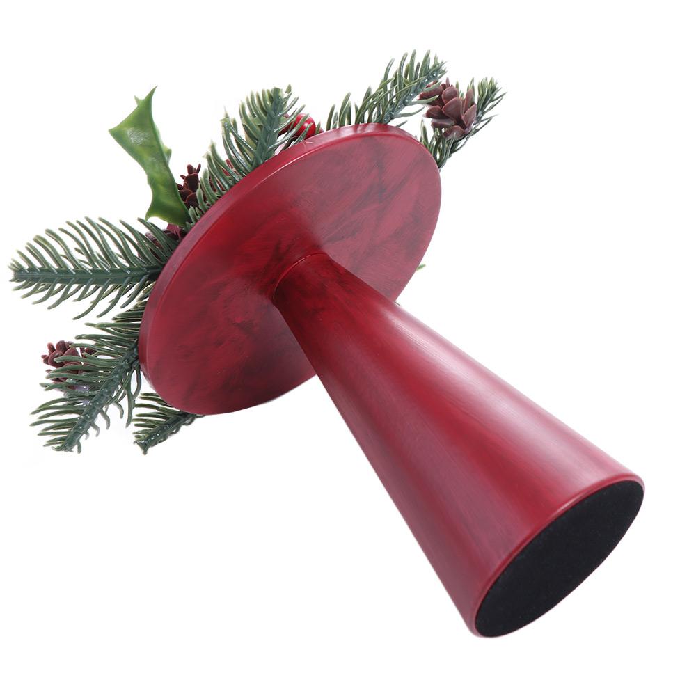 Bougeoir de Noël réutilisable Rouge Ornement de bureau de Noël Porte-bougie Salon