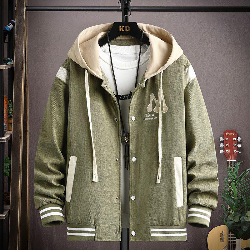 Men's Spring Hooded Denim Jacket - Trendy Youth Two-Piece Baseball Style Workwear