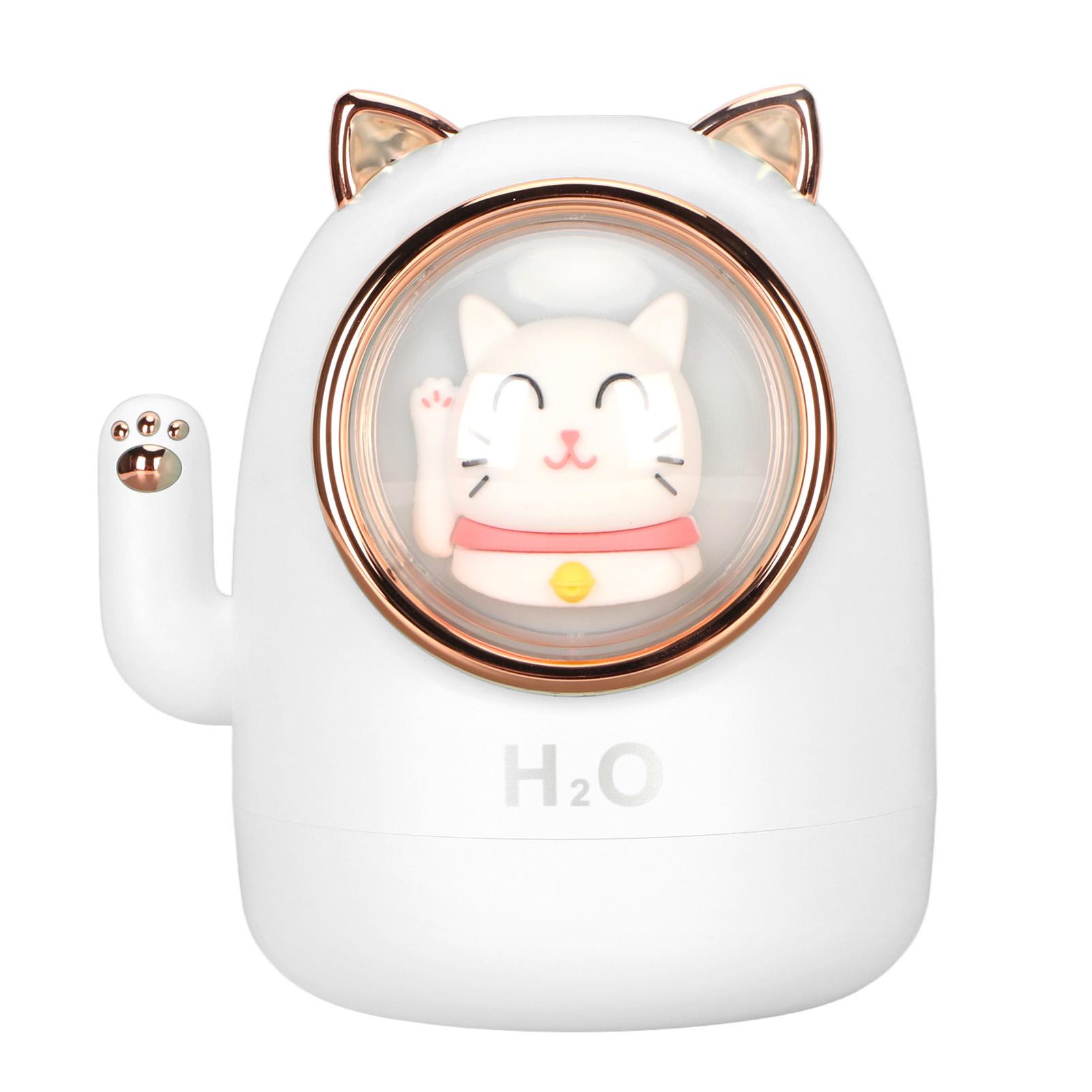 

Увлажнитель воздуха Аромадиффузор в форме кошки Емкость 400 мл Увлажнитель воздуха с таймером Домашнее украшение для комнаты белый