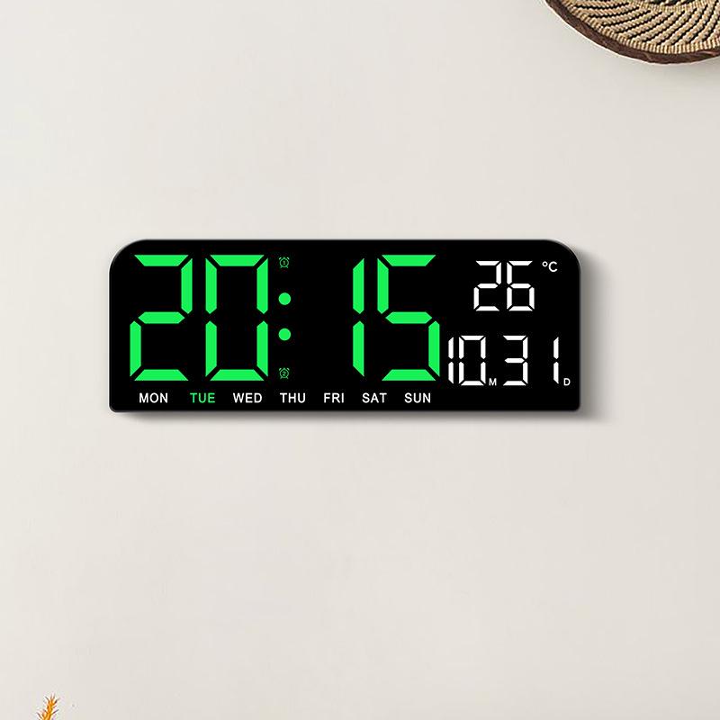 Large LED Alarm Clock with Simple Design - Desktop or Wall Mountable
