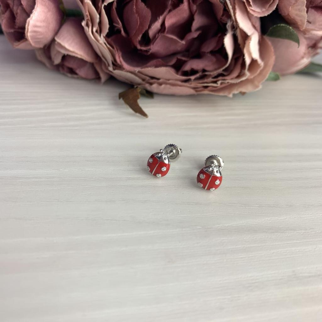 Silberohrringe mit Emaille, Zirkonia (2081036)