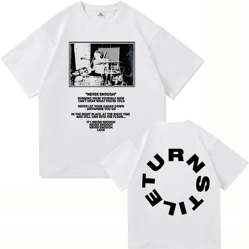 Drehkreuz Doppelter Regenbogen T-Shirt 2025 Album Nie Zufrieden Herren Reines Baumwoll-T-Shirt Harajuku Hochwertig Retro Lässiges T-Shirt