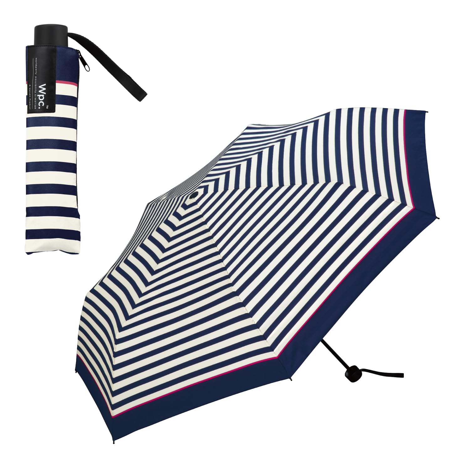 

Складной зонт Розовый в полоску Мини УФ Дождь или Однотонный Стильный для мужчин и Wpc. Ветроустойчивый [Компактный] Зонт, 65 см, Защита, Блеск,