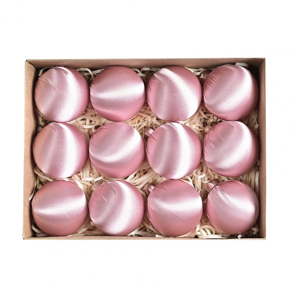 12Pcs 6cm Flocked Christmas Ornaments – Shatterproof Velvet Ball with Metal Buckle, Hanging Xmas Tree Decor for Holiday Party