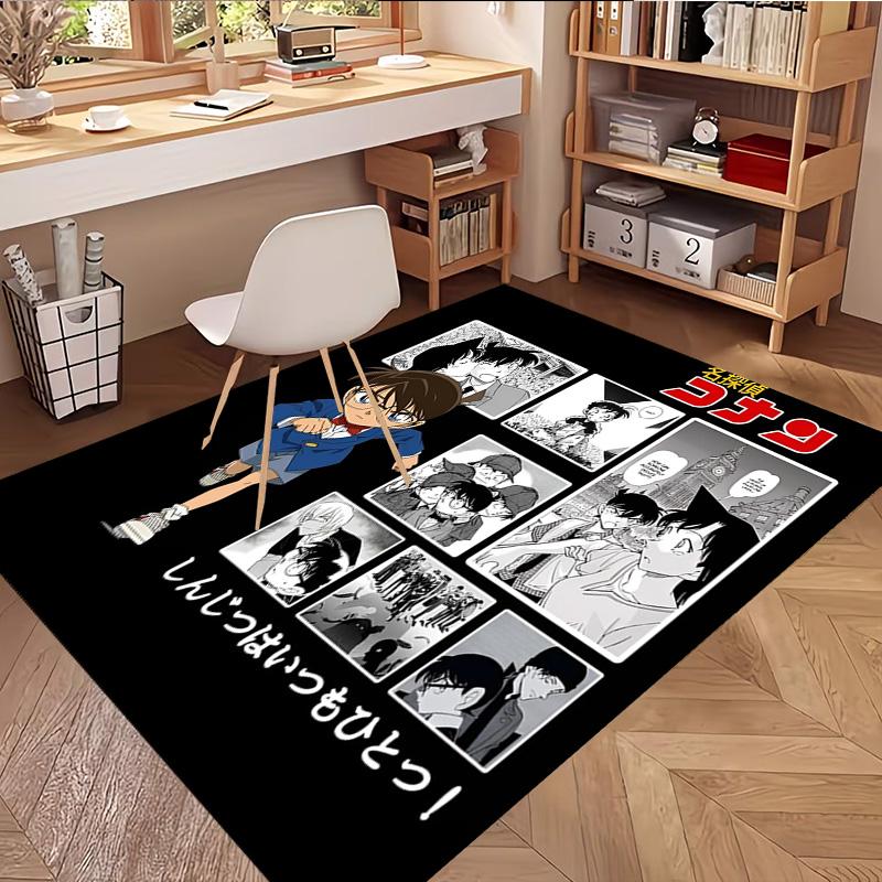 Detective Conan Print Rug, Washable Floor Carpet, For Entryway Dorm Laundry Room Office Study, Home Decor Birthday Christmas Gift