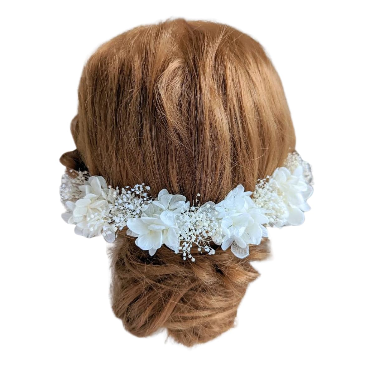 

All White Headpiece Head Hair Perfect for and with Dried and Preserved Wedding and All White Lulu s Set, Dress, Ornament, Coming-of-Age Ceremonies,