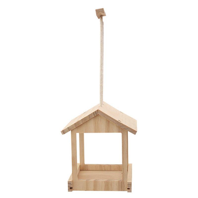 

CYCLI-Wooden Birdhouse Hanging, Open Bird Feeder,Outdoor, Rain Shelter, Patio Decoration