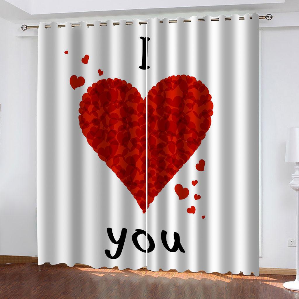 

3D Сердце Форма Креативный Узор Затемняющие Шторы Окна Для Гостиной Детской Комнаты Шторы 2 Части Мода W70xH160cmx2&hook
