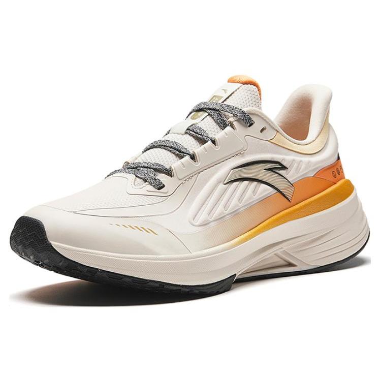 Anta Innovative Water Repellent Fabric Abrasion Resistant Low Top Running Shoes Women's Beige Orange 922345581-4