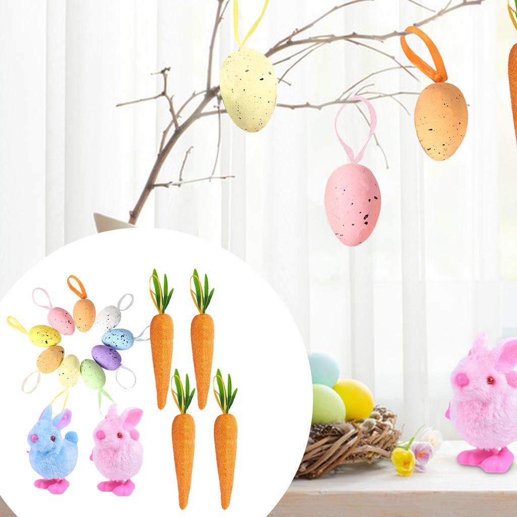 Easter Bunny Ornaments 15 Pieces Colorful Foam Artificial Party Supplies Easter Home Decor For Decor Door Birthday Bookshelves