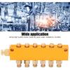 Brass Oil Distributor 5/6 Way Adjustable Lube Oil Piston Distributor Value Manifold Block for Centralized Lubrication System(1 in 6 Out)