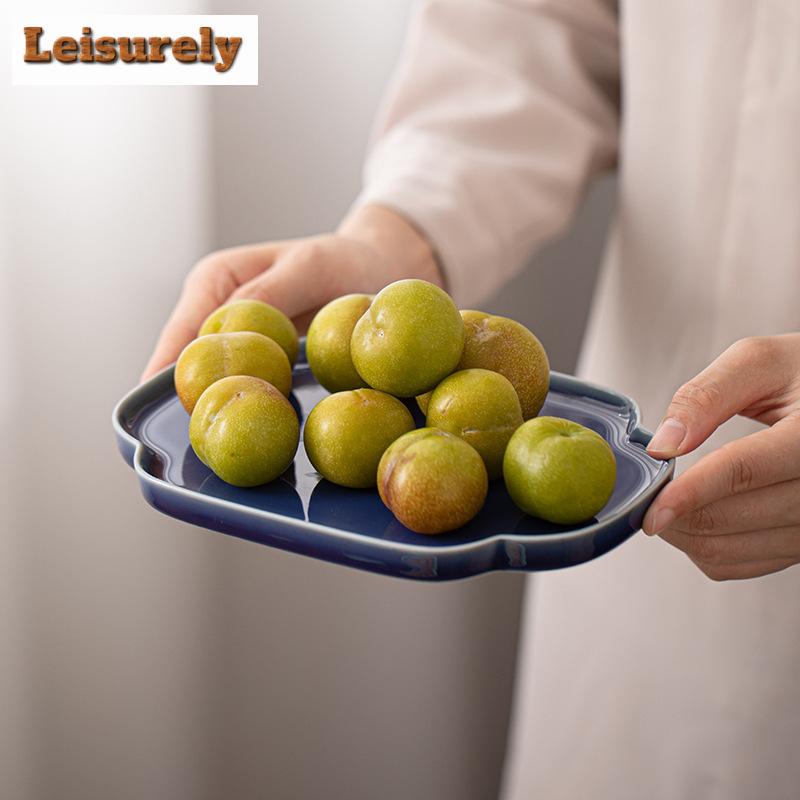 Chinesische Ruyi Teeuntertasse Keramik Obst Snack Schale Trockenbrauen Tee Tablett Halter Getrocknete Früchte Gebäckteller Kung Fu Teeset Zubehör